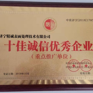 十佳诚信优 秀企业